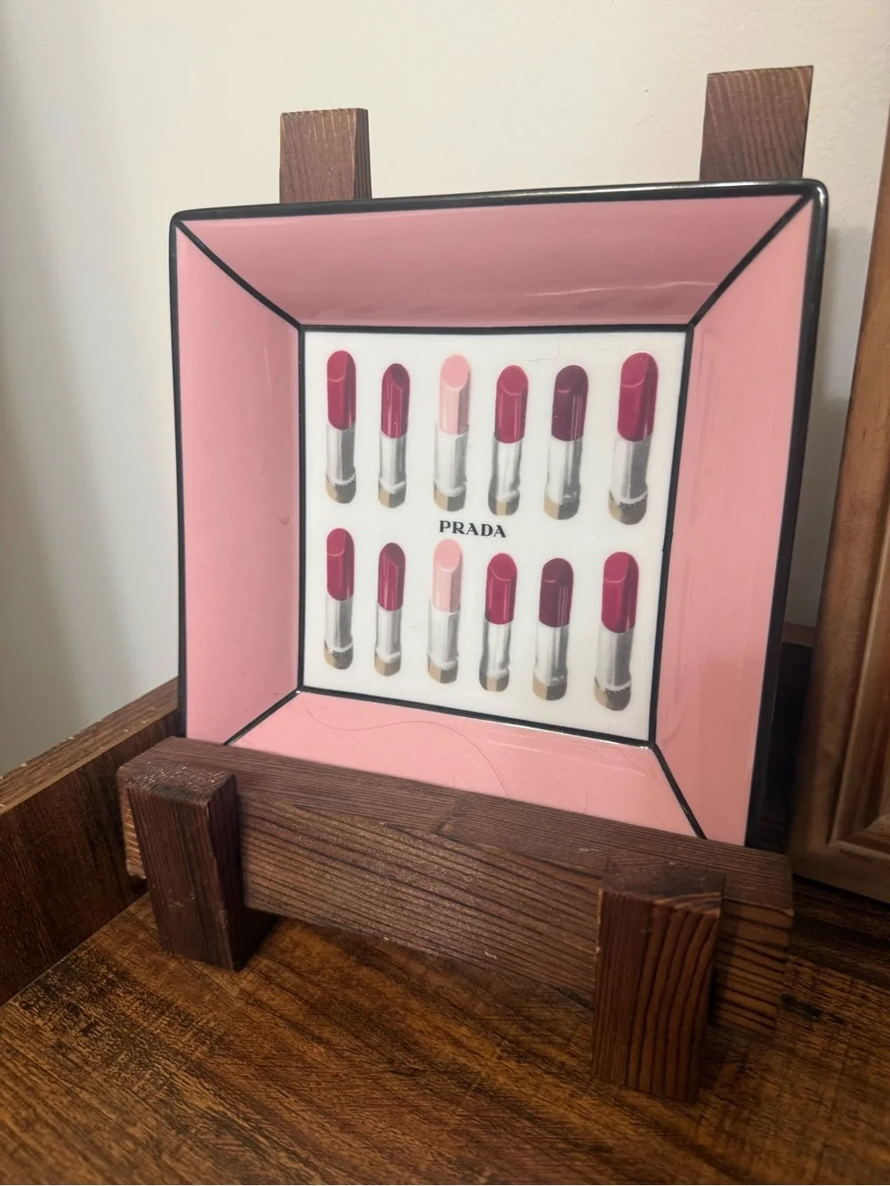 Prada Pink Lipstick Motif Decorative Tile